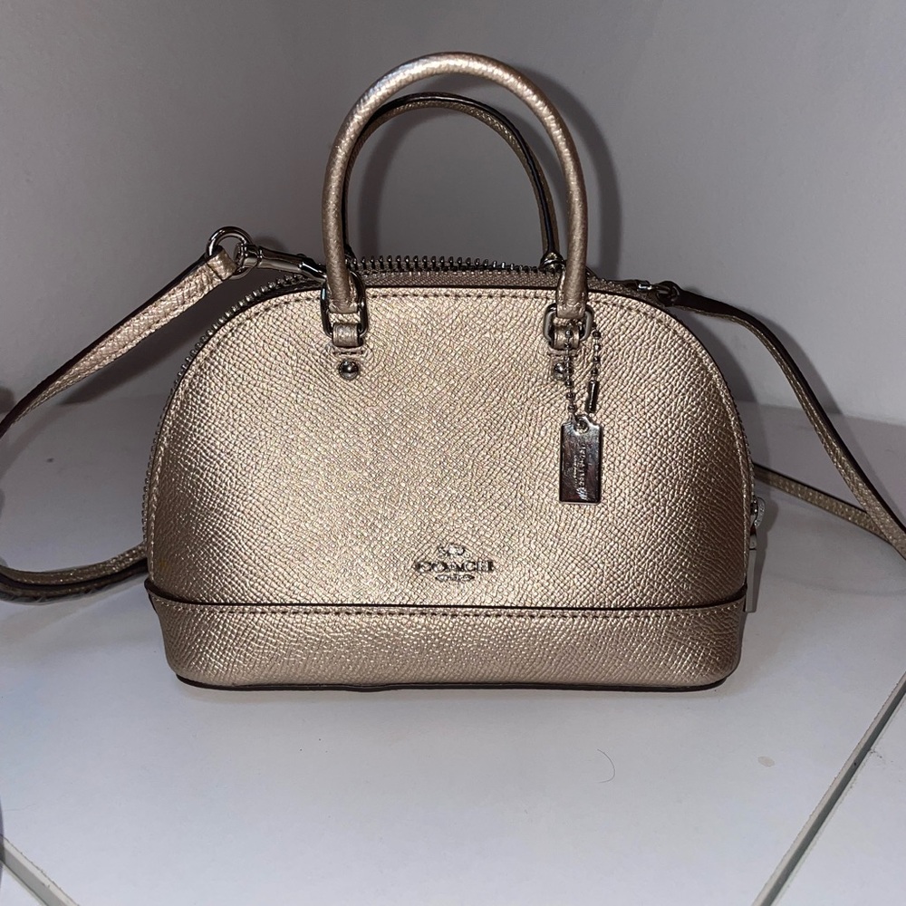 Coach Metallic Gold mini Sierra Satchel